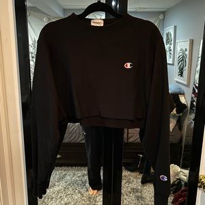 Champion Block Letter Crop Sweatshirt